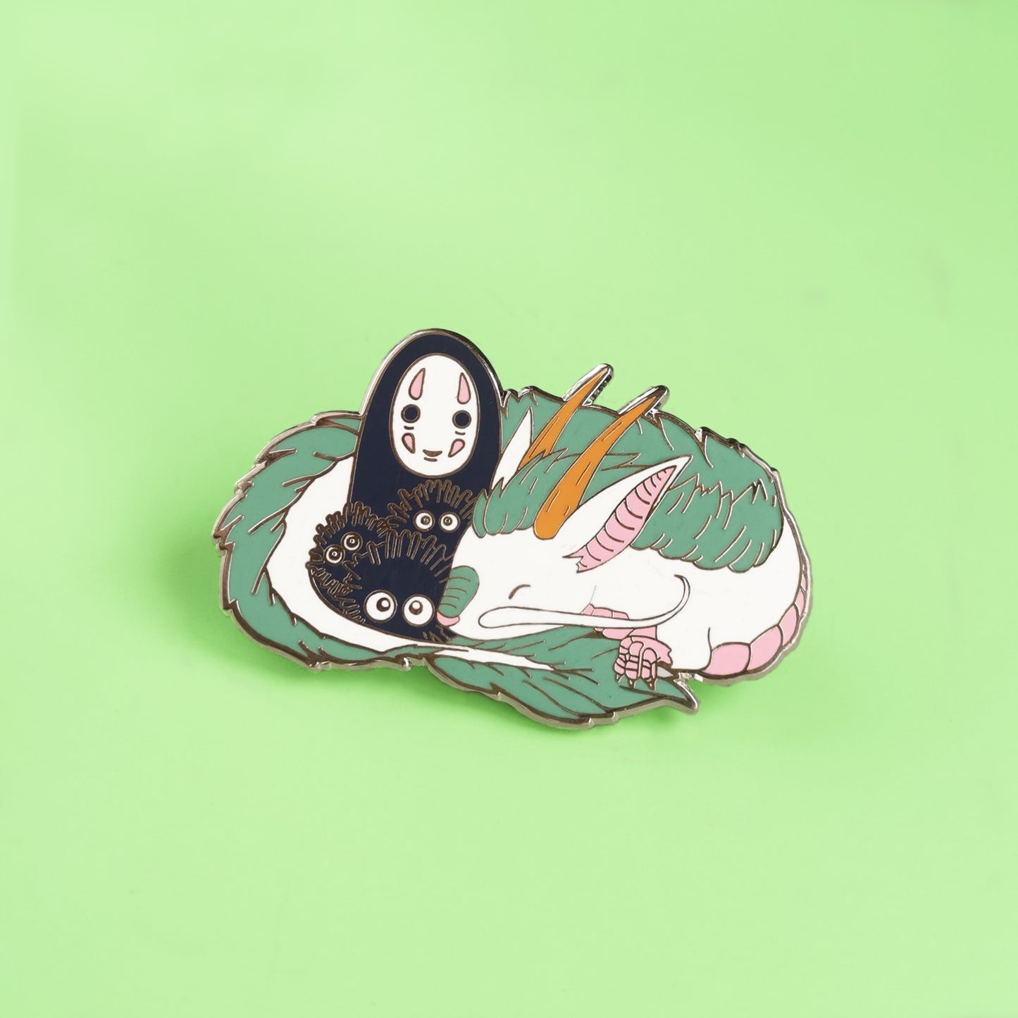 Spirited Aways No Face White Dragon Hard Enamel Pin