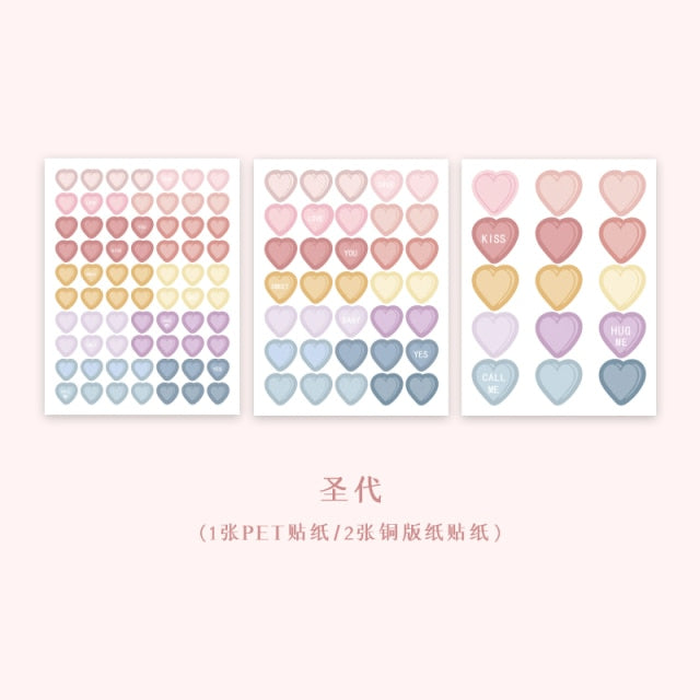 3 Sheets/pack Cute Stationery Stickers