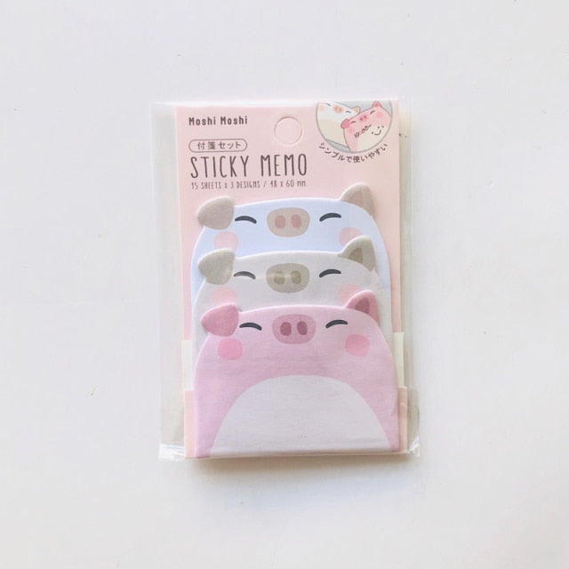 45 Sheets/Pack Kawaii Penguin Pig Bear Cat Memo Pads