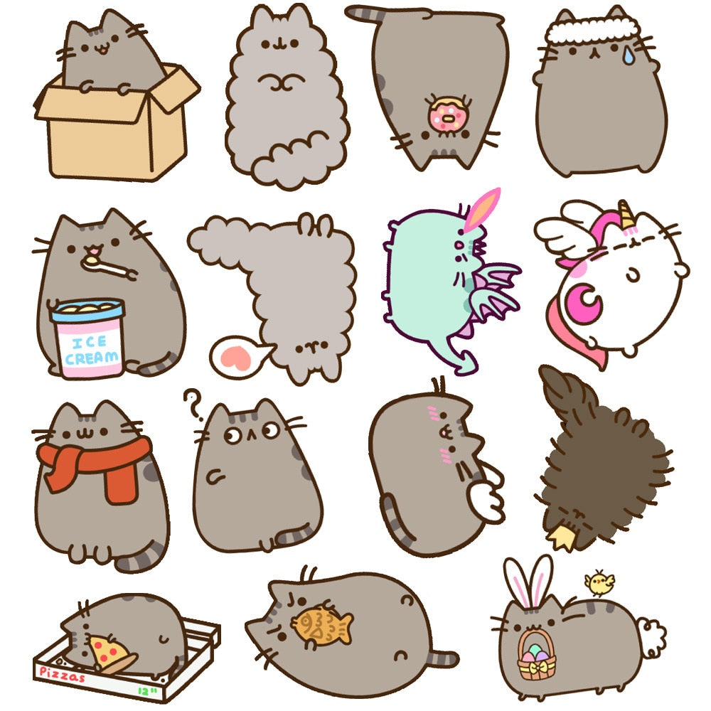 10/30/50pcs Kawaii Pusheen Stickers
