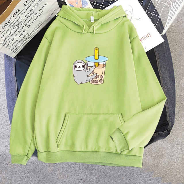 Sloth and Boba Printed Pullover