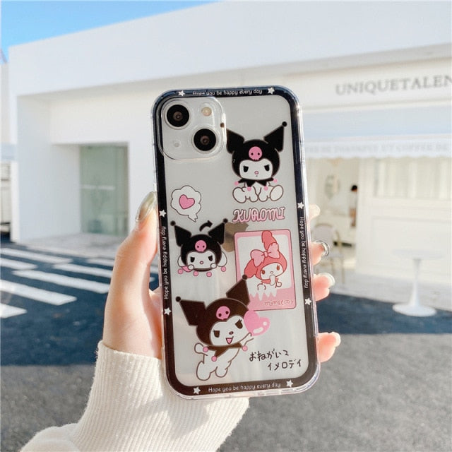 Cute Cartoon Phone Case Kawaii Kuromi My Melody iPhone