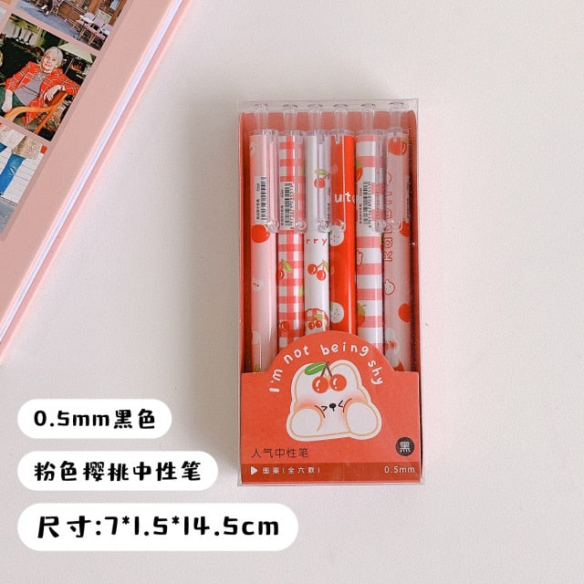 6pcs/Set Kawaii Cartoon Rabbit Gel Pen