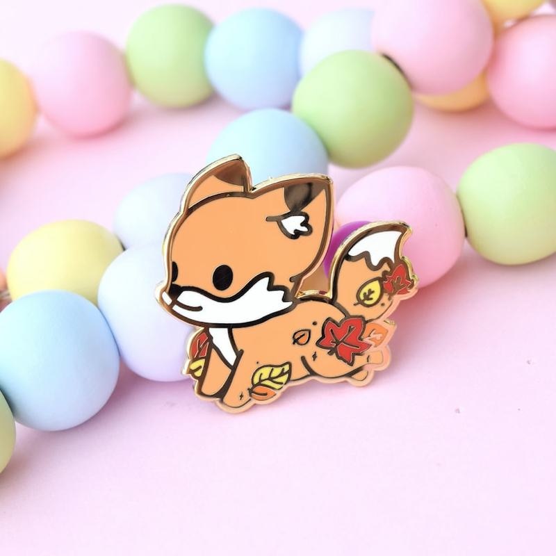 Fall Fox Enamel Pin