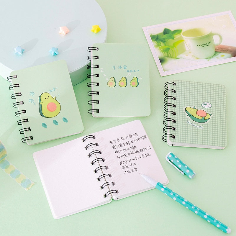 A7 Adorable Cute Avocado Mini Portable Coil Notepad