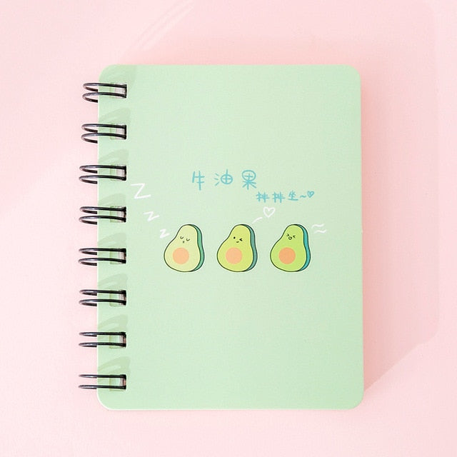 A7 Adorable Cute Avocado Mini Portable Coil Notepad