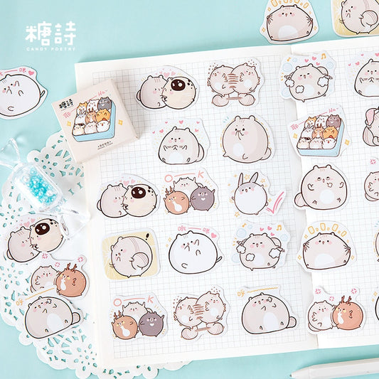 45pcs Hamster Friends Kawaii Stickers