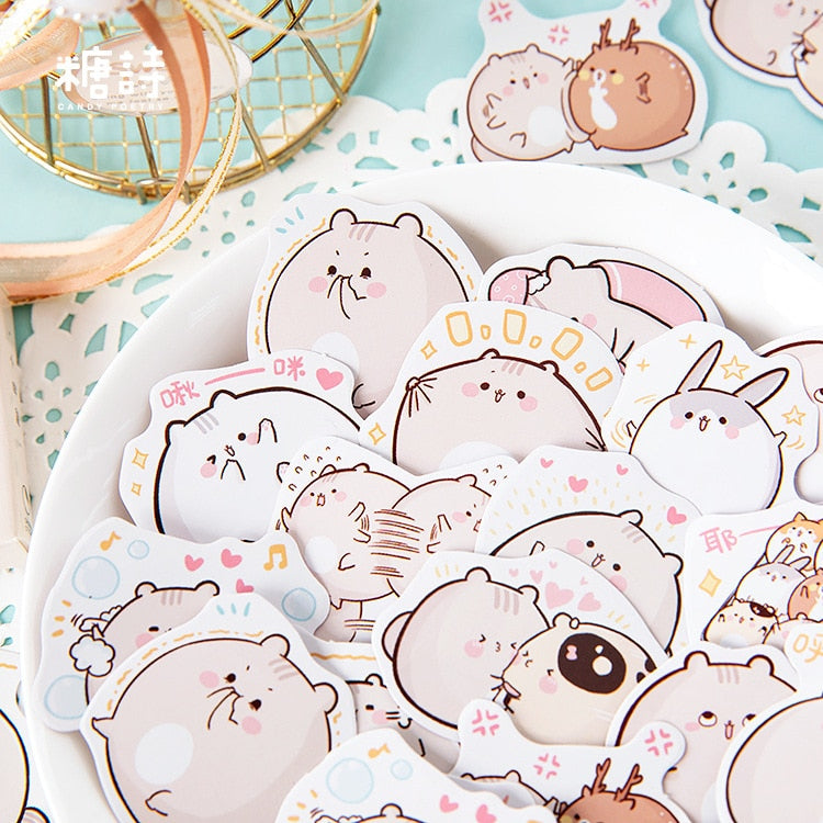 45pcs Hamster Friends Kawaii Stickers