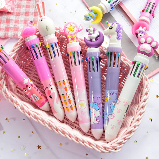 10 Colors Cute Animal Cartoon Ballpoint Pen