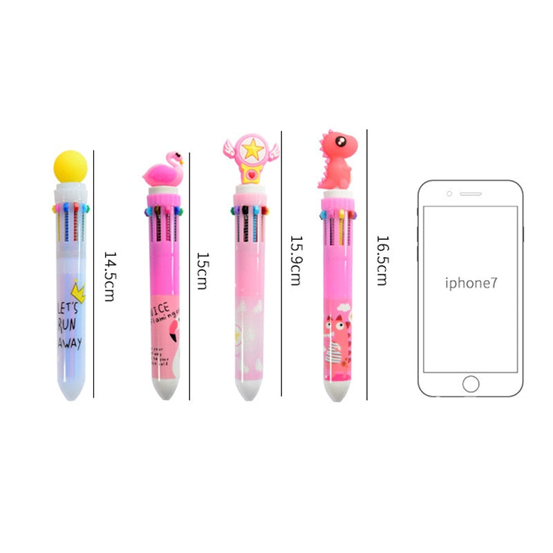 10 Colors Cute Animal Cartoon Ballpoint Pen