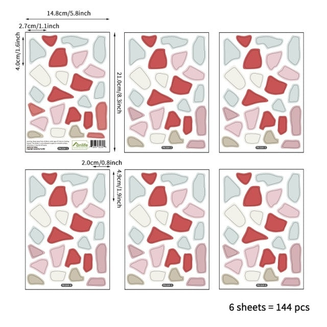 DIY Creative Colorful Stones Wall Sticker