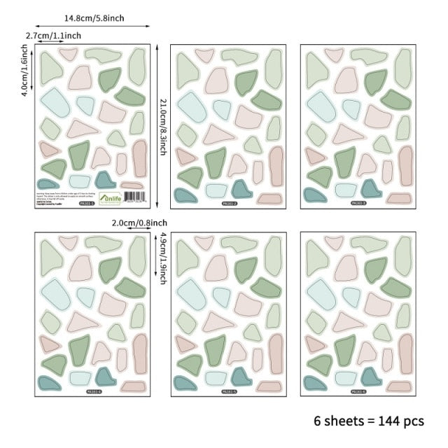 DIY Creative Colorful Stones Wall Sticker