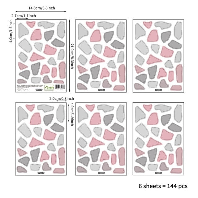 DIY Creative Colorful Stones Wall Sticker