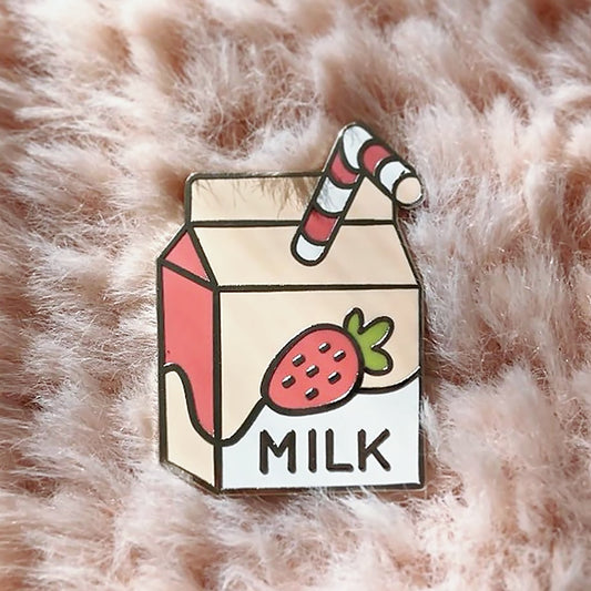 Kawaii Strawberry Milk Pastel Hard Enamel Pin