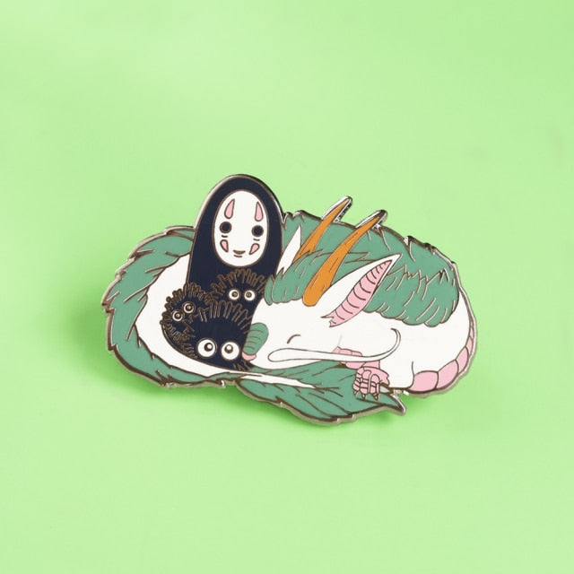 Spirited Aways No Face White Dragon Hard Enamel Pin