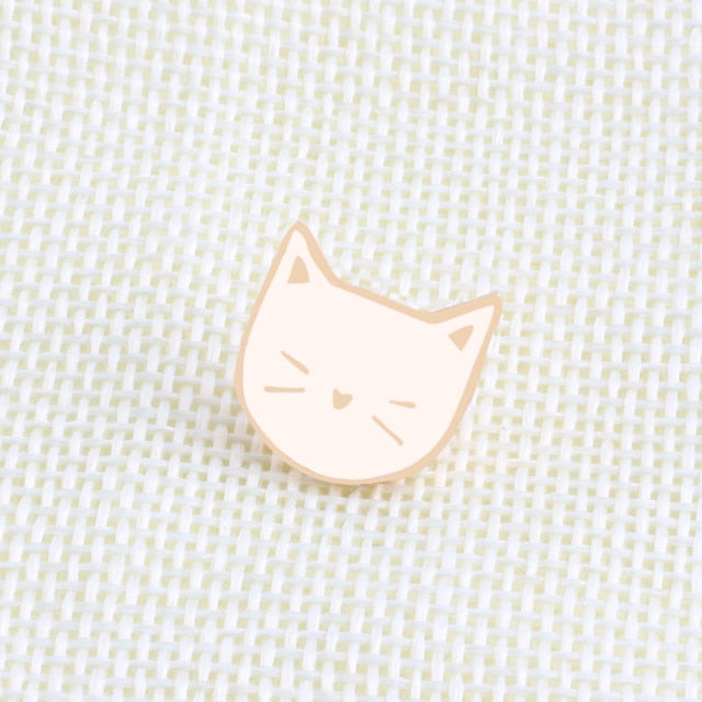 2pc/set Animal brooches black white Cat Metal Enamel Pins