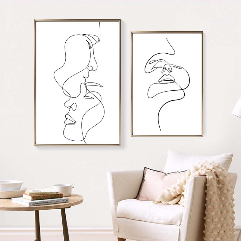 Abstract Lady Line Wall Art Canvas
