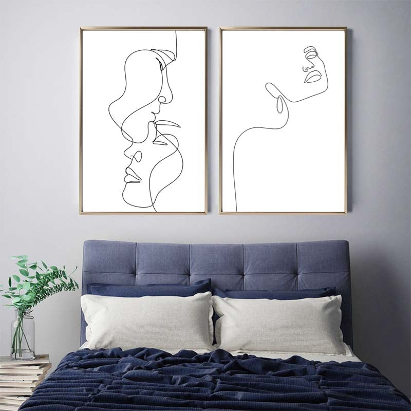 Abstract Lady Line Wall Art Canvas