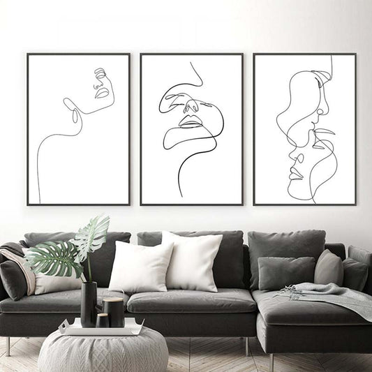 Abstract Lady Line Wall Art Canvas