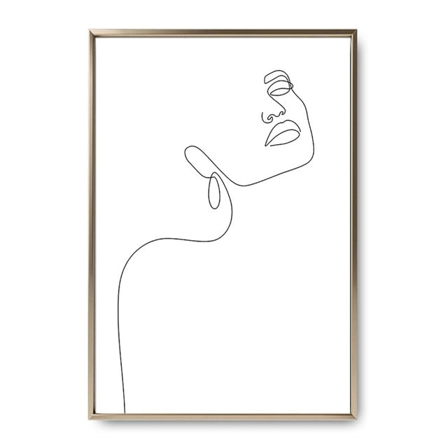 Abstract Lady Line Wall Art Canvas