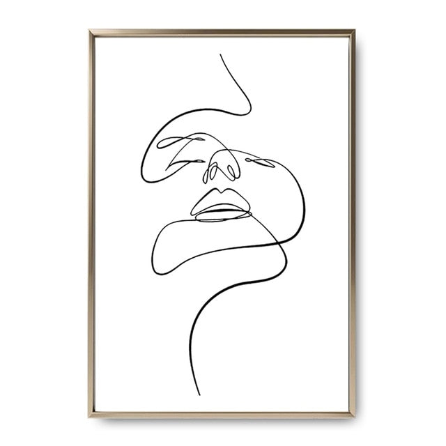 Abstract Lady Line Wall Art Canvas