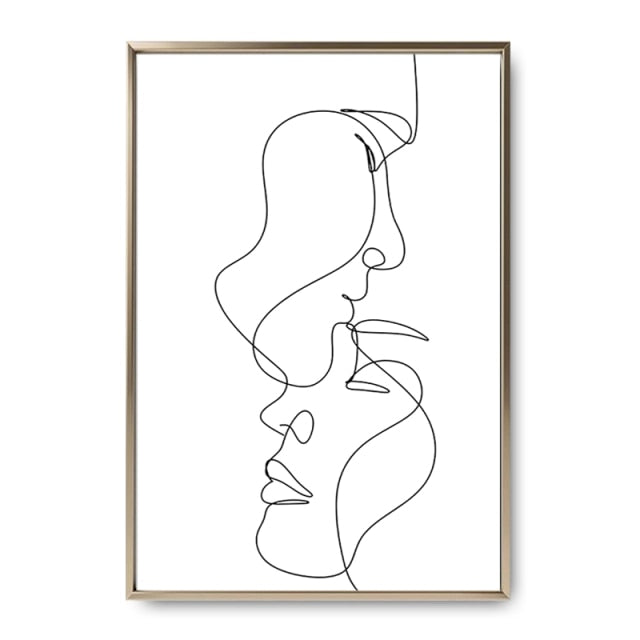 Abstract Lady Line Wall Art Canvas