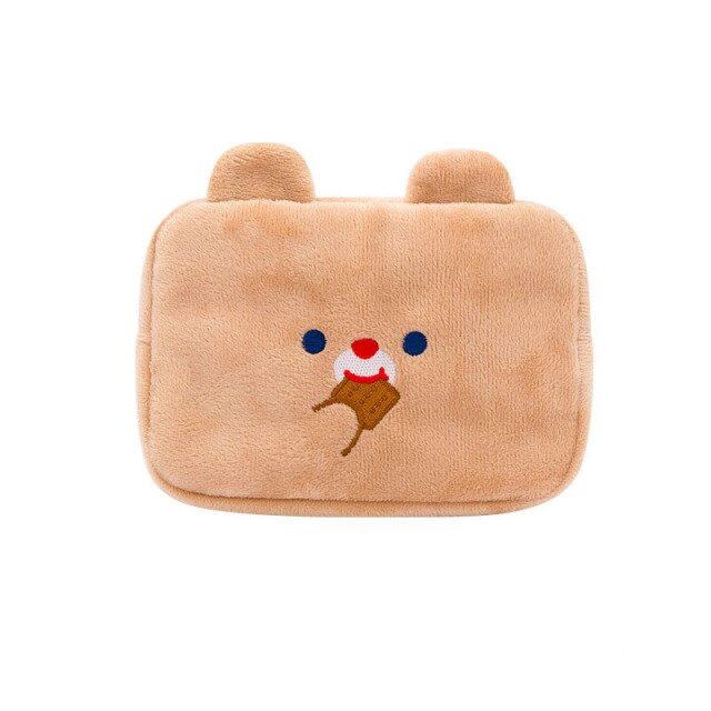 Sharkbang Kawaii Anti-Shock Soft Plush Portable Storage Bag Travel Passport Bank Cards Organizer Digital Power Bank Bag