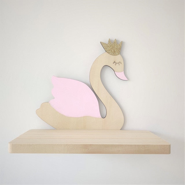 Nordic Kawaii Wooden Kids Wall Shelf