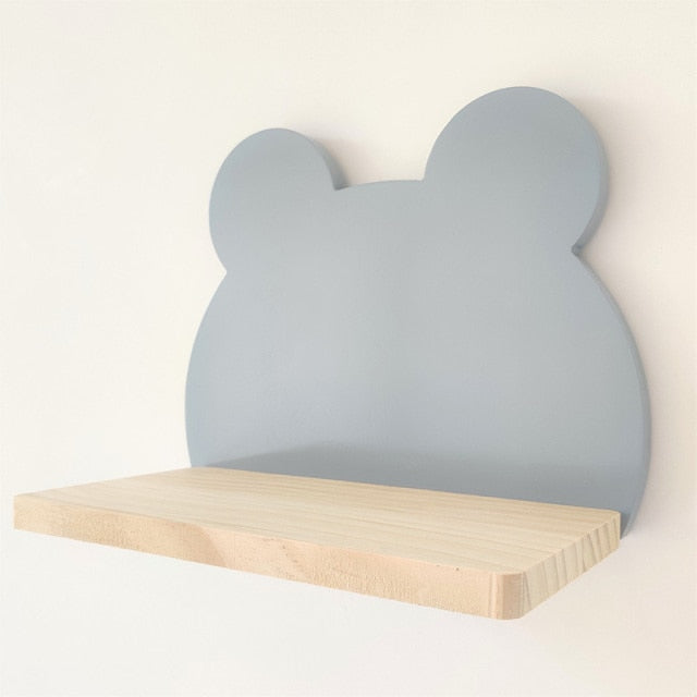 Nordic Kawaii Wooden Kids Wall Shelf