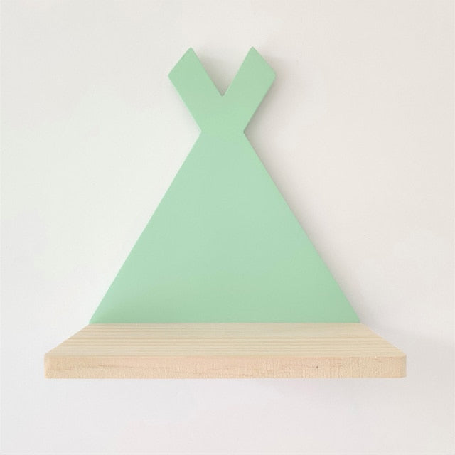 Nordic Kawaii Wooden Kids Wall Shelf