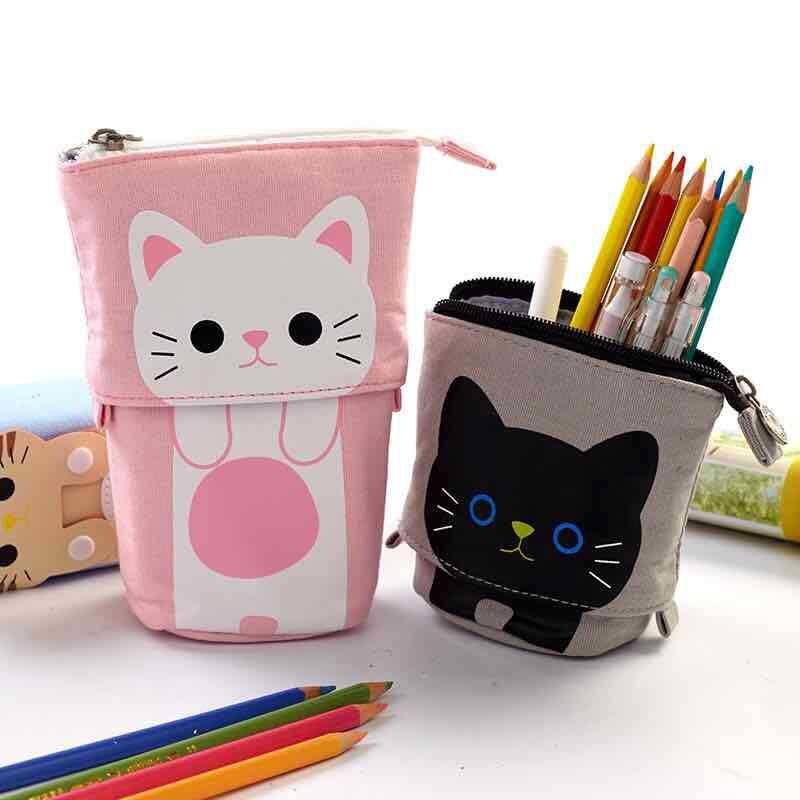 Creative Retractable canvas pencil case
