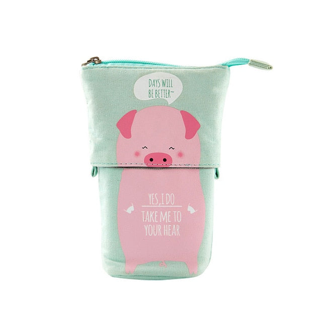 Creative Retractable canvas pencil case