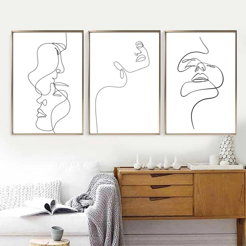 Abstract Lady Line Wall Art Canvas