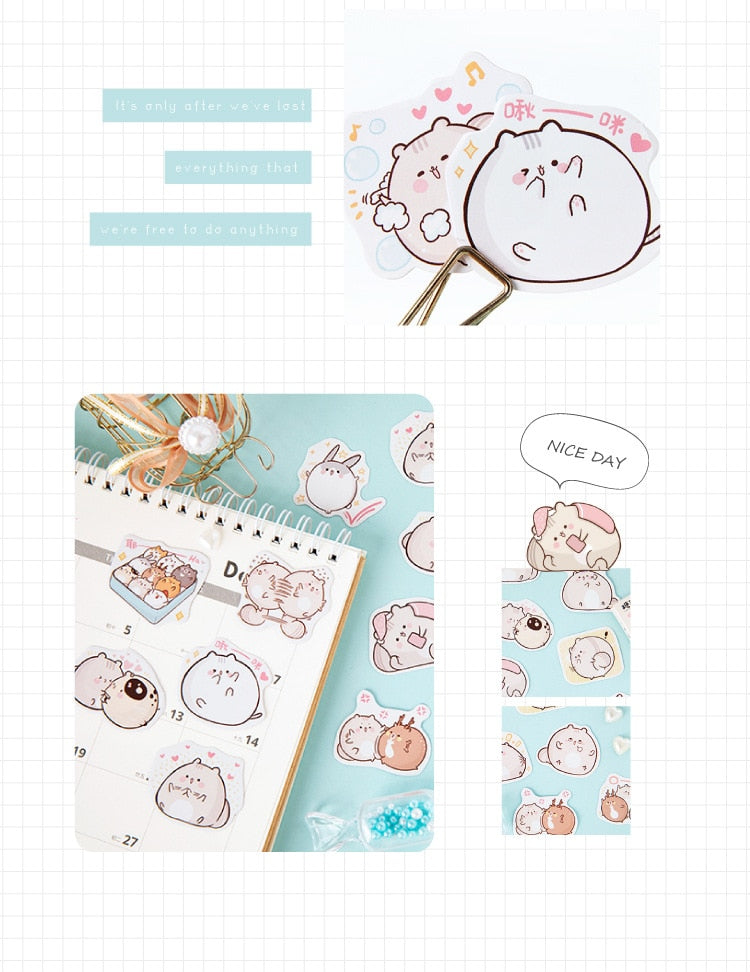 45pcs Hamster Friends Kawaii Stickers