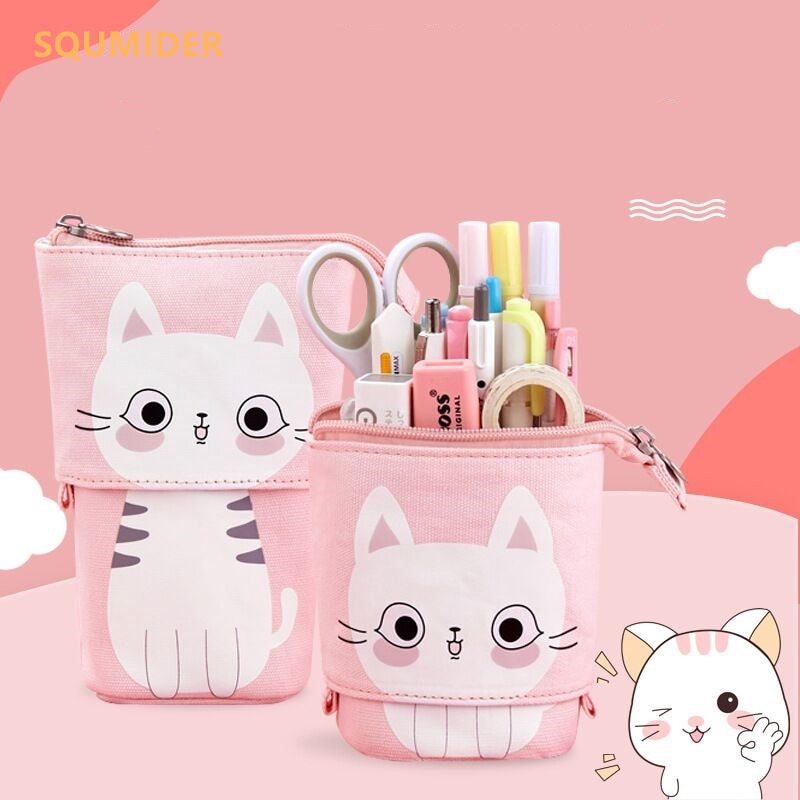 Creative Retractable canvas pencil case