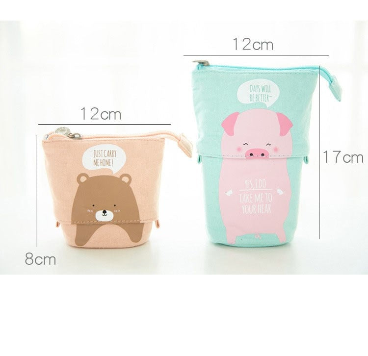 Creative Retractable canvas pencil case