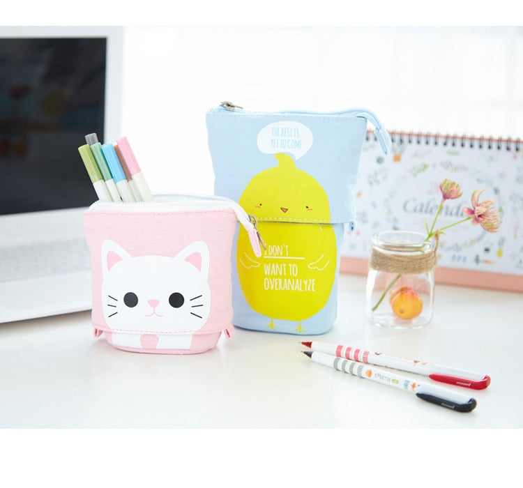 Creative Retractable canvas pencil case