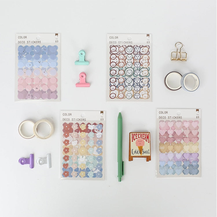 3 Sheets/pack Cute Stationery Stickers
