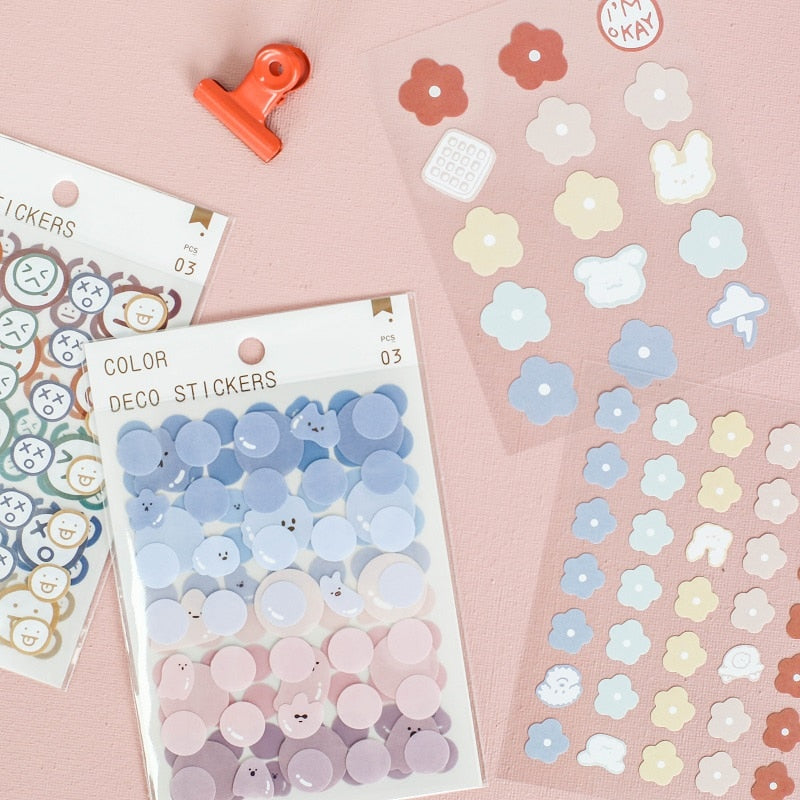 3 Sheets/pack Cute Stationery Stickers