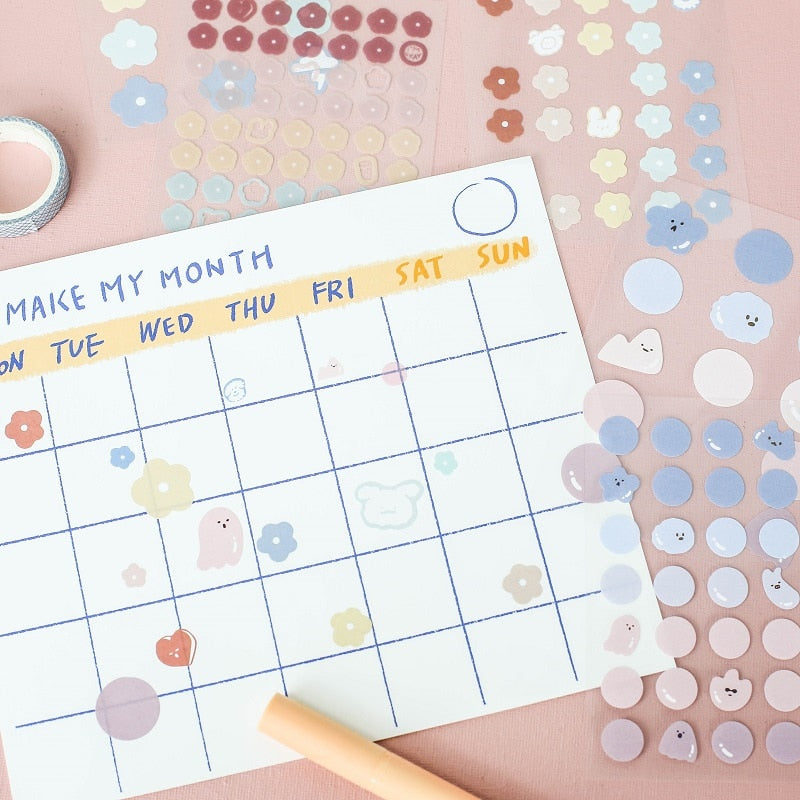 3 Sheets/pack Cute Stationery Stickers