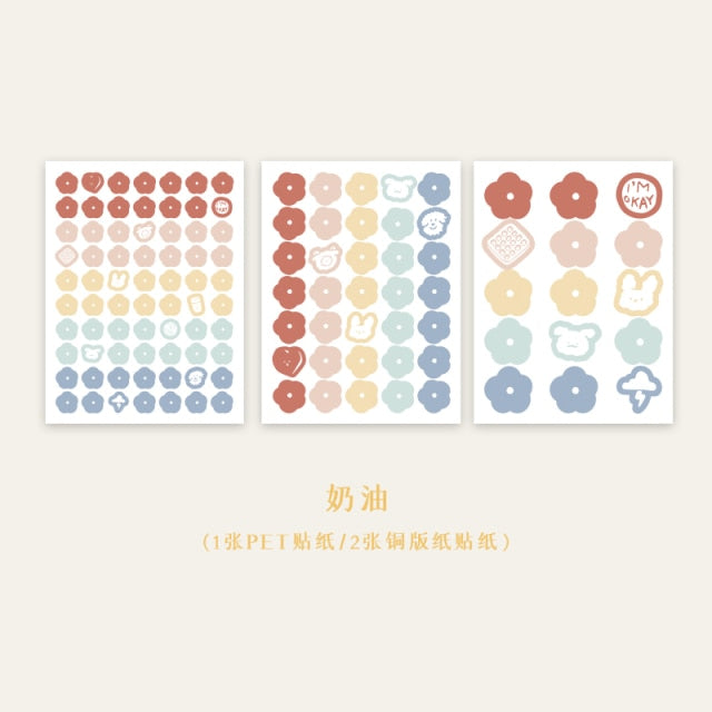 3 Sheets/pack Cute Stationery Stickers