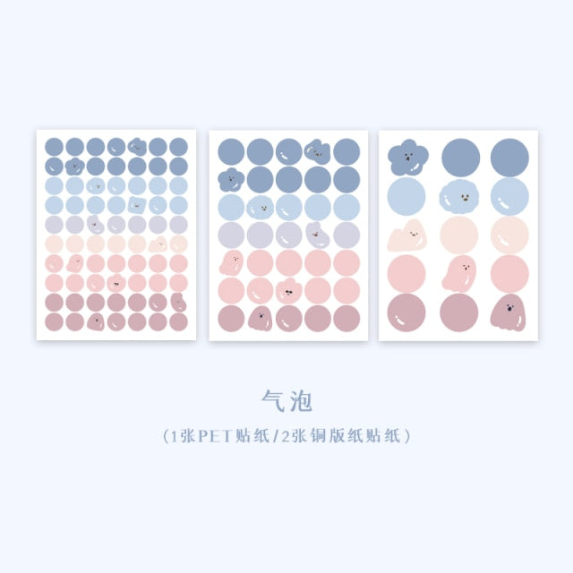 3 Sheets/pack Cute Stationery Stickers