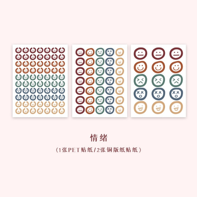 3 Sheets/pack Cute Stationery Stickers
