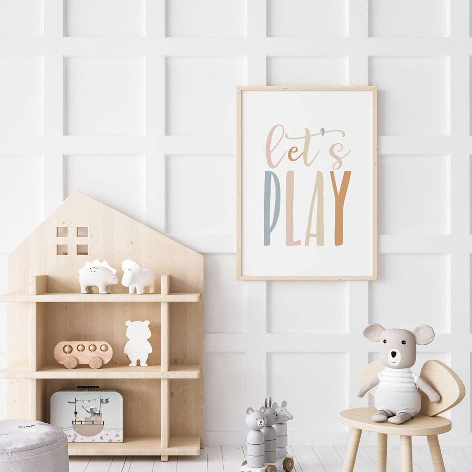Cartoon Rainbow Baby Girl Bedroom Wall Art