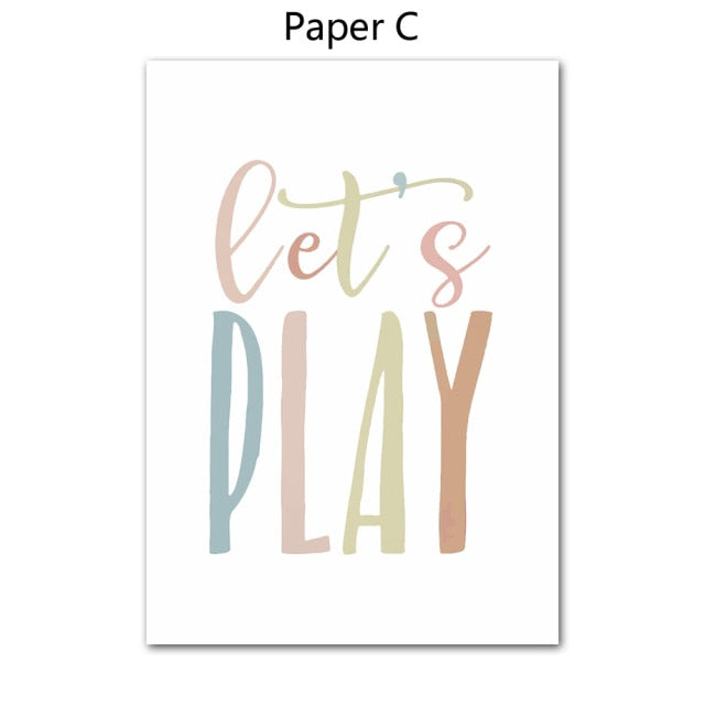 Cartoon Rainbow Baby Girl Bedroom Wall Art