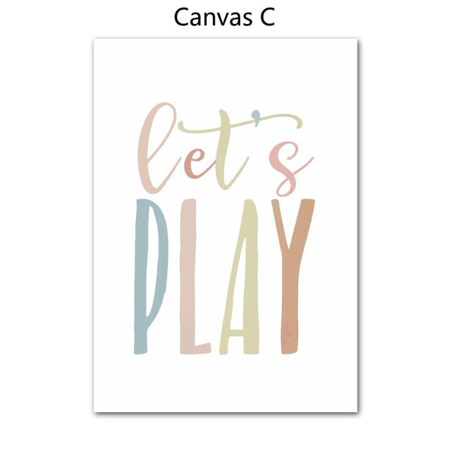 Cartoon Rainbow Baby Girl Bedroom Wall Art