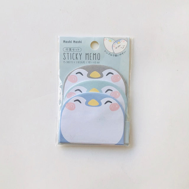 45 Sheets/Pack Kawaii Penguin Pig Bear Cat Memo Pads