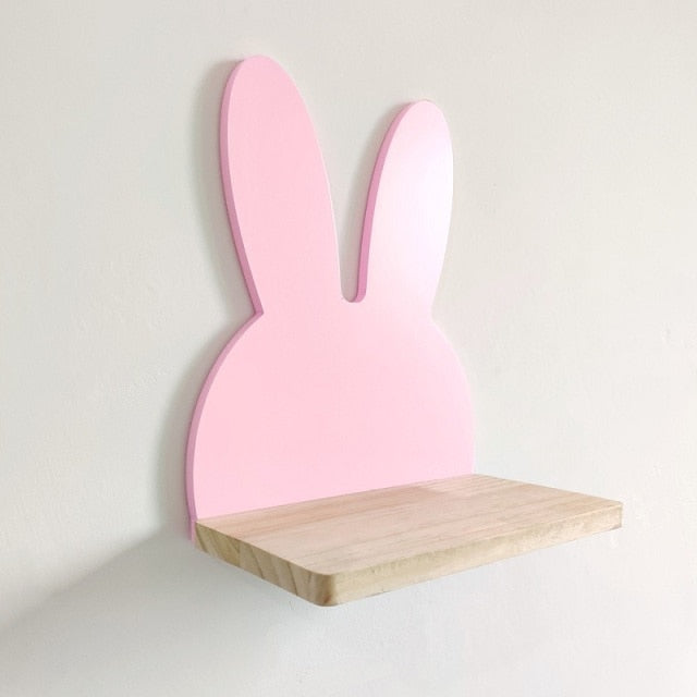 Nordic Kawaii Wooden Kids Wall Shelf