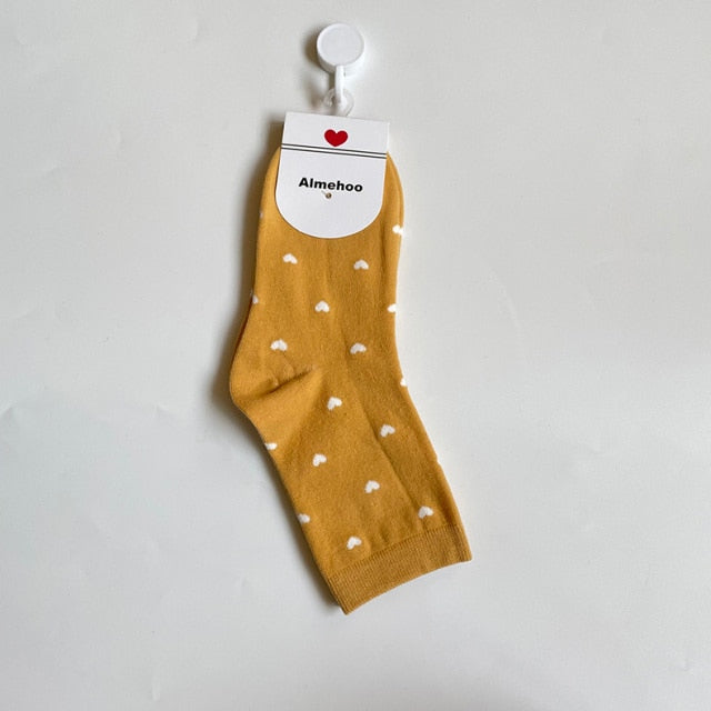 Long Kawaii Heart Socks Femme