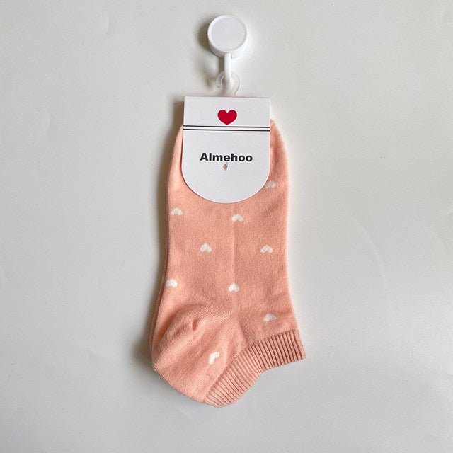 Long Kawaii Heart Socks Femme